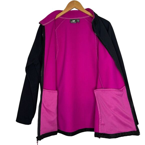New Balance Women's Soft Shell Fleece Lined Jacket XL Black Checkered - Picture 5 of 11